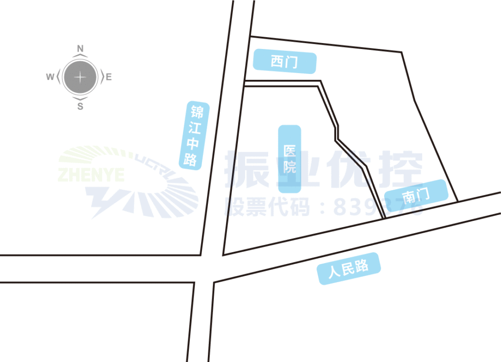 图1 医院地理位置及周边环境