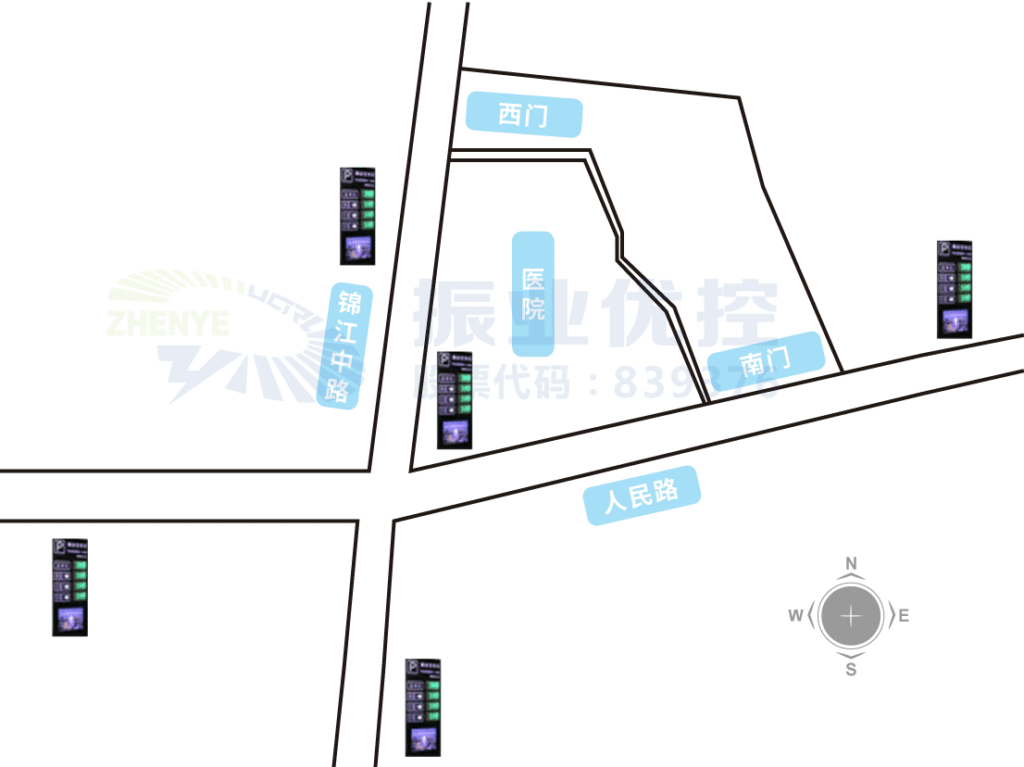 图10 医院周边诱导屏分布图