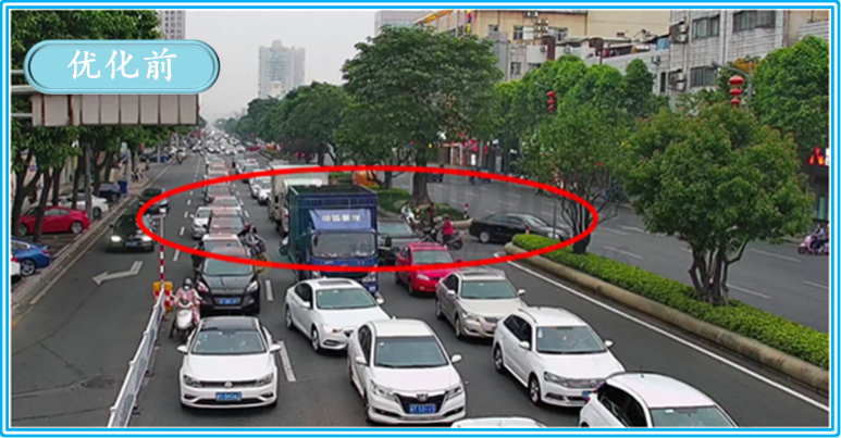 图17 民安路-龙山路路口优化前后