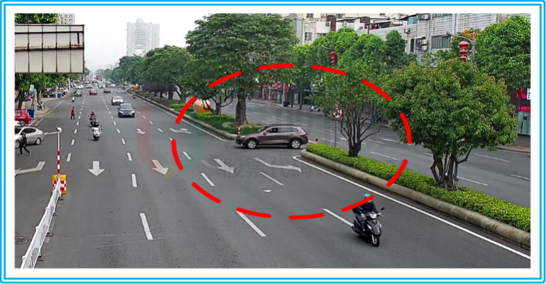 图6 掉头口小车逆行现象