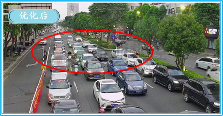 图17 民安路-龙山路路口优化前后