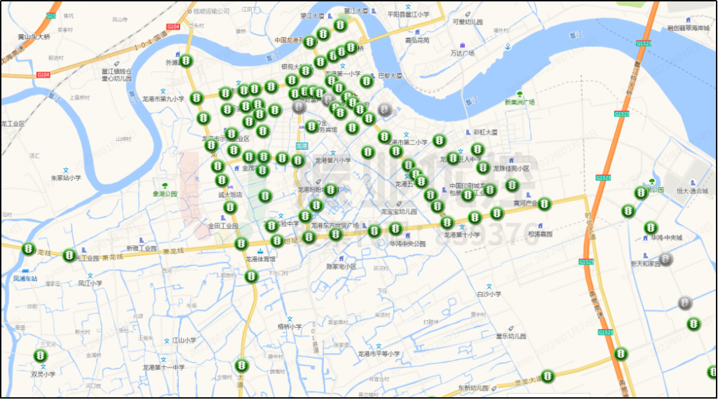 图2 龙港市信号灯分布图