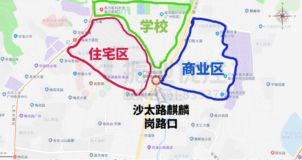 图1 沙太路-麒麟岗路口地理位置