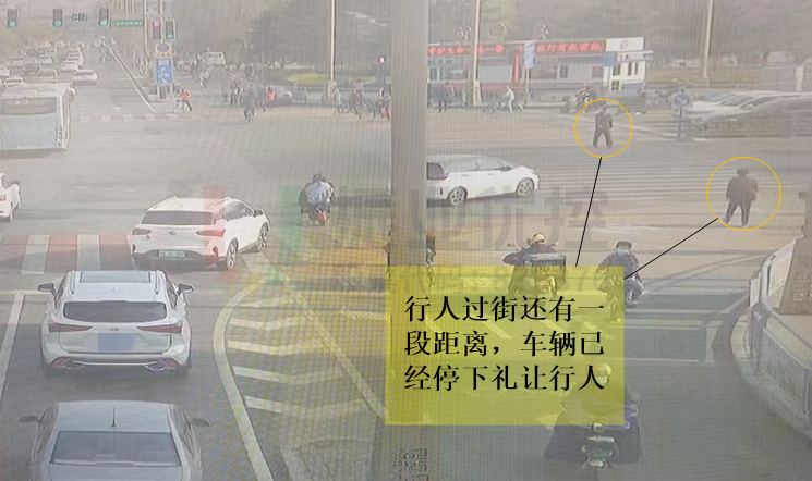 图2 消防岗南进口机动车与行人、非机动车冲突